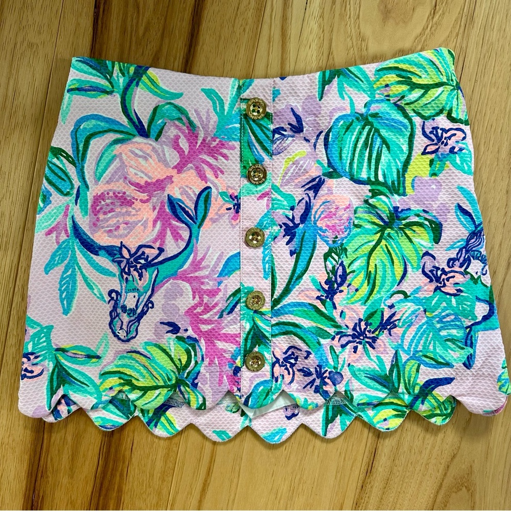 Lilly Pulitzer Kaylie Button Front Skort Amethyst Mermaid In The Shade Sz 0 EUC - Picture 3 of 16